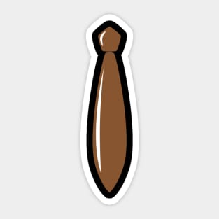 Shiny Brown Tie Sticker